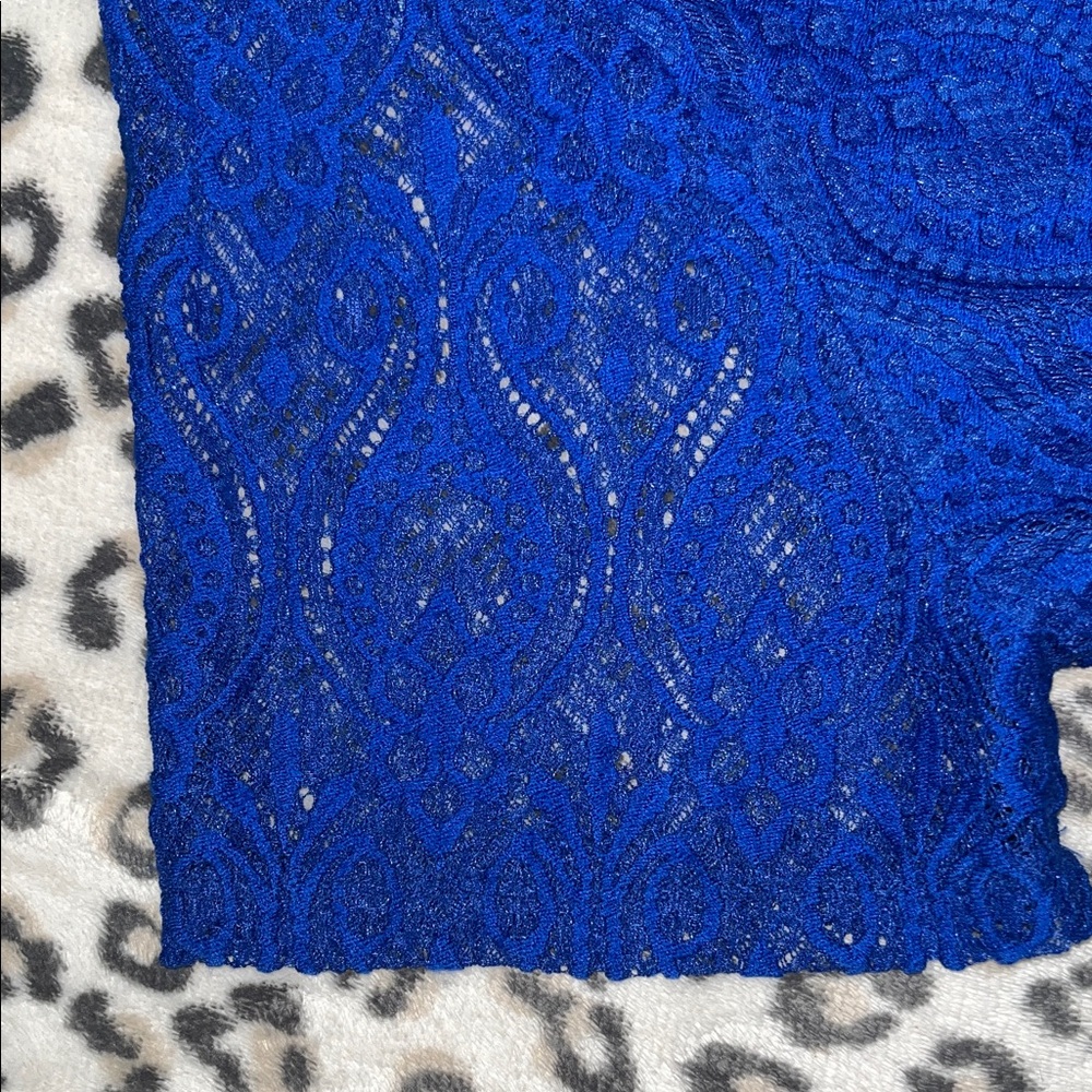 Kim Rogers Royal Blue Lace Blouse - Picture 6 of 7